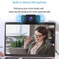 1080P USB Webcam with Microphone, Auto Light Correction