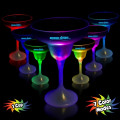 10 oz. LED Lighted Frosted Margarita Glass with Black Base