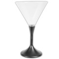 7 oz. Lighted LED Frosted Martini Glass with Black Base