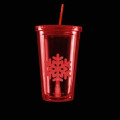 Red Light Up Travel Cup with Rectangle Insert