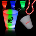 2 oz Neon Look LED Light up Glow Shot Glass with J Hook