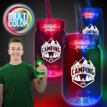 Multi Color LED 20oz Mason Jar with Straw