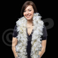 White Feather Boa with Gold Tinsel