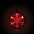 Red 2 1/4" Fusion LED Glow Light Up Badge with Necklace