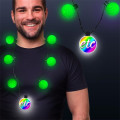 Green LED Medallion Ball Necklace