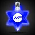 Star of David Blue Light-Up Acrylic Pendant Necklace