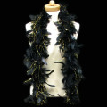 Black Feather Boa with Gold Tinsel