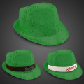 Green Sequin Costume Fedora with Imprinted Band