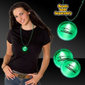 Green 2" Lighted LED Badges with attached J-Hook medallion