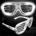 White Light Up Glow LED Slotted Glasses