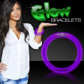 Purple 8" Single Color Superior Light Up Glow Bracelet