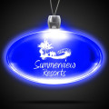 Oval Blue Light-Up Acrylic Pendant Necklace