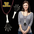 Black & White Hand Clapper with attached j-hook medallion