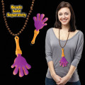 Purple & Yellow Hand Clapper with attached j-hook medallion