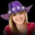 Sequin LED Cowboy Hats-Imprinted Bands Available