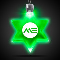 Star of David Green Light-Up Acrylic Pendant Necklace