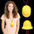 Mini Yellow Construction Hat with J-Hook medallions