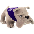 6" Gray Mean Bulldog with bandana and one color imprint