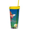 22 oz Made In The USA Tumbler with Lid  Straw