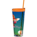 22 oz Made In The USA Tumbler with Lid  Straw