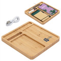 Bamboo Desk Organizer with 5W Wireless Charger