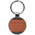 Newcastle Gunmetal & Wood Round Key Chain