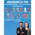 Awareness Ribbon Lapel Pin - Any Color - Fully Customizable