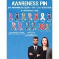 Awareness Ribbon Lapel Pin - Any Color - Fully Customizable