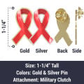 Awareness Ribbon Lapel Pin - Any Color - Fully Customizable