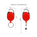 Both Side Plain Oval Carabiner Retractable Badge Reel