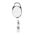 Both Side Plain Oval Carabiner Retractable Badge Reel