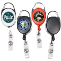Both Side Plain Oval Carabiner Retractable Badge Reel