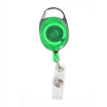 Both Side Flat Transparent Oval Carabiner Badge Reel