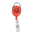 Both Side Flat Transparent Oval Carabiner Badge Reel