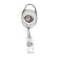 Both Side Flat Transparent Oval Carabiner Badge Reel