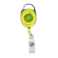 Both Side Flat Transparent Oval Carabiner Badge Reel