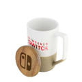 15 oz. Two-Tone Ceramic Mug w/Wood Lid