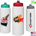 32 oz. USA made HDPE Plastic Bike Bottles w/ Push Pull Lid