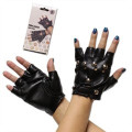 Black Fingerless Studded Gloves