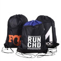 Drawstring Backpack w/ Front Pocket & Earphone Slot 14"x18"