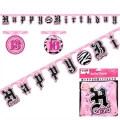 Pink Zebra Birthday Banner