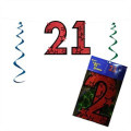 21 Red Glitter String Banner