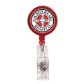 Round Retractable Badge Holder w/ Alligator Clip, Full Color