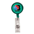 Round Retractable Badge Holder w/ Alligator Clip, Full Color