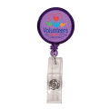 Round Retractable Badge Holder w/ Alligator Clip, Full Color