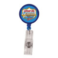 Round Retractable Badge Holder w/ Alligator Clip, Full Color