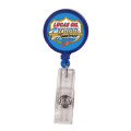 Round Retractable Badge Holder w/ Alligator Clip, Full Color