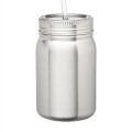 22 oz. BPA free Stainless Steel Mason Jar w/ Straw & Lid