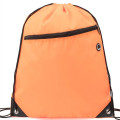 Drawstring Backpack w/ Front Zip Pocket & Earphone (14"x18")