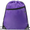 Drawstring Backpack w/ Front Zip Pocket & Earphone (14"x18")